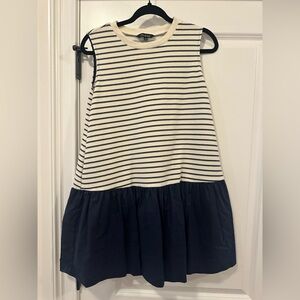 Elegant Striped Navy and White Dress
